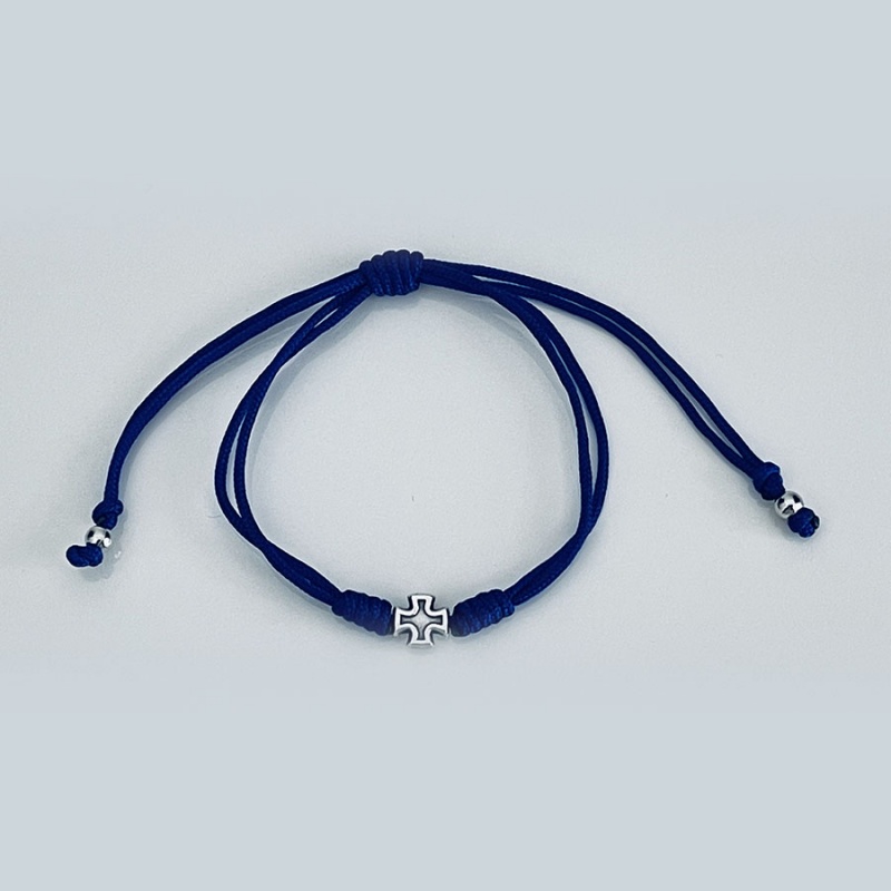 cross_clear_bracelet_two_strings_royal_blue_thread-ccb10-x