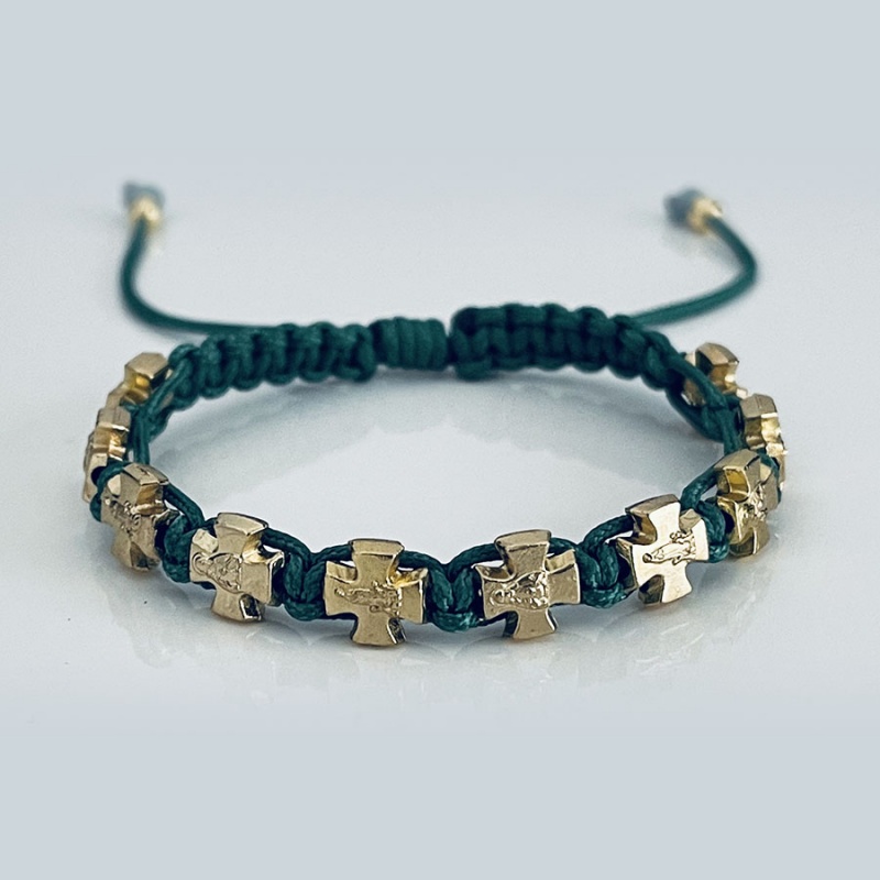 cross_icon_gold_bracelet_olive_green_thread-cigb13-x