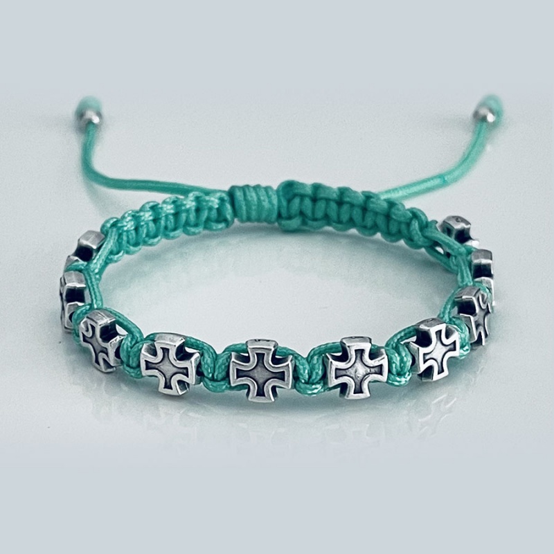 cross_silver_clear_bracelet_turquoise_thread-cscb9-x