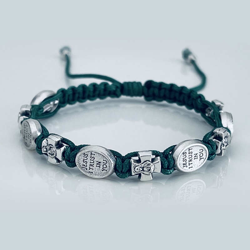 jesus_trust_cross_bracelet_olive_green_thread_-_jtcb13-x