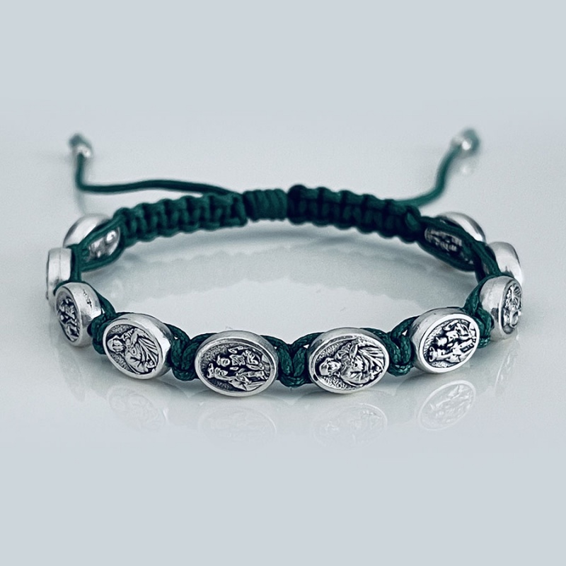 st_joseph_bracelet_olive_green_thread-sjb13-x