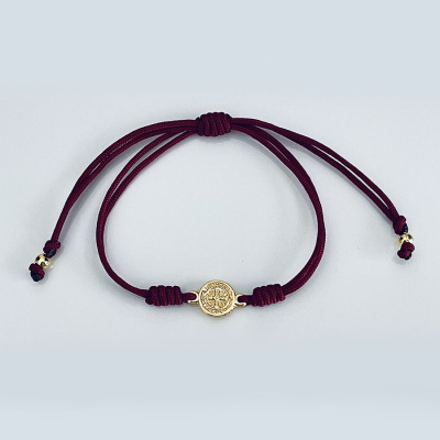 St Benedict gold two strings bracelet