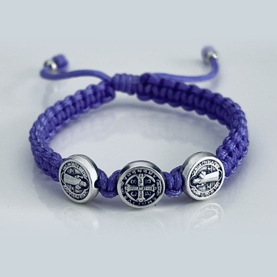 St Benedict silver bracelet kids