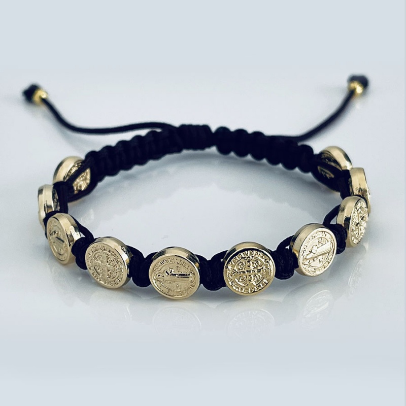 st_benedict_gold_bracelet_black_thread-sbgb1-x