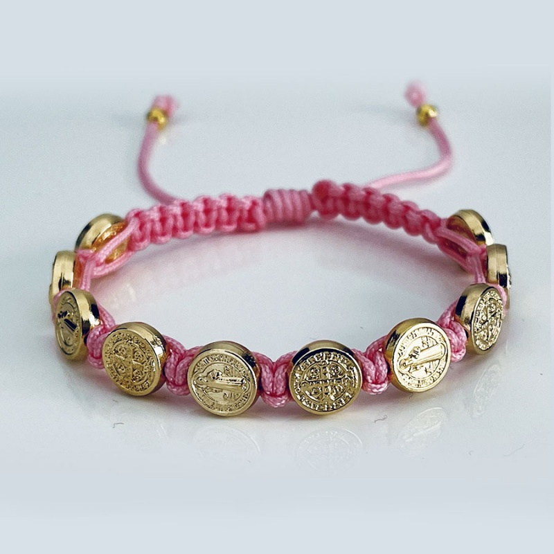 st_benedict_gold_bracelet_pink_thread-sbgb15-x