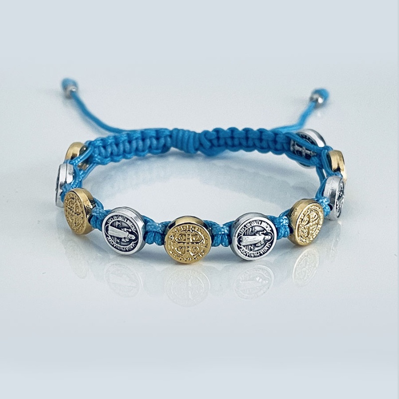 st_benedict_mix_bracelet_light_blue_thread-sbmb11-x