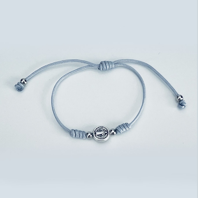 st_benedict_silver_one_string_bracelet_grey_thread-sbsob3-x