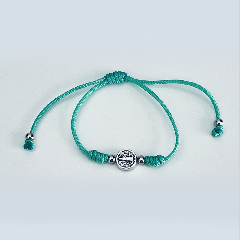 st_benedict_silver_one_string_bracelet_turqouise_thread-sbsob9-x