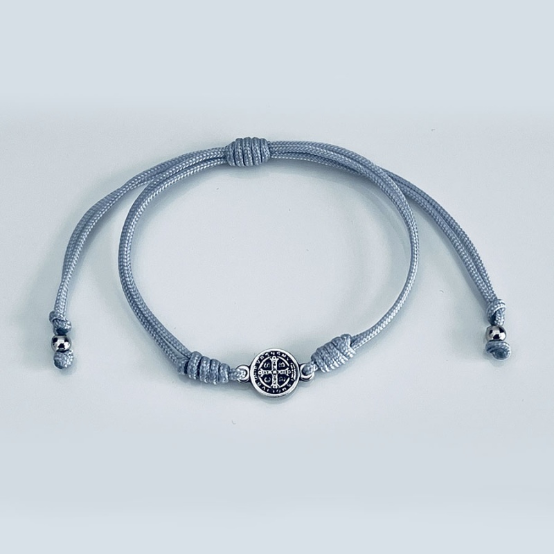 st_benedict_silver_string_bracelet_grey_thread-sbssb3-x