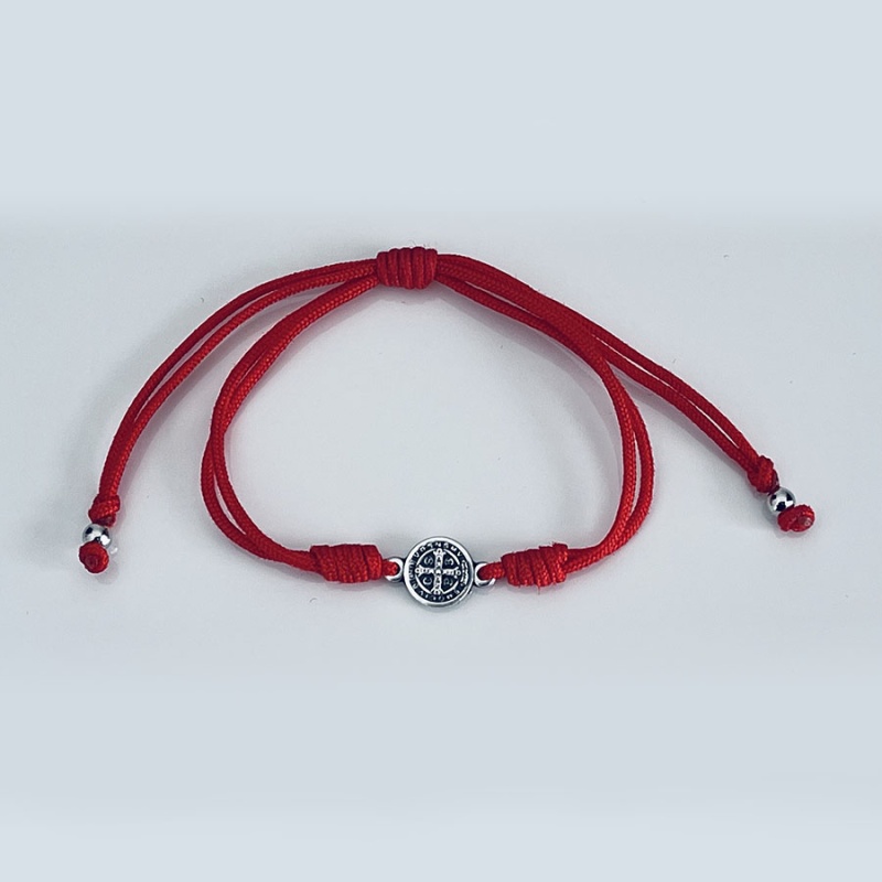 st_benedict_silver_string_bracelet_red_thread-sbssb14-x