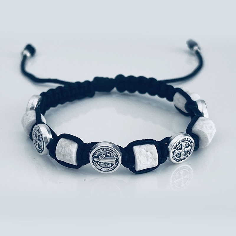 stone_st_benedict_silver_bracelet_black_thread-ssbsb1-x