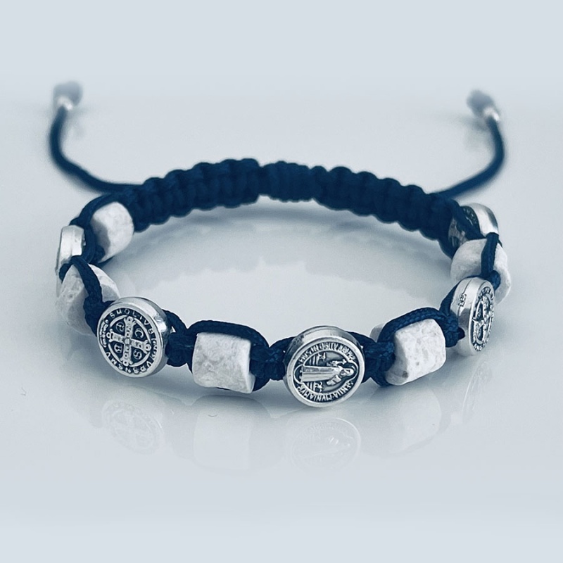 stone_st_benedict_silver_bracelet_navy_blue_thread-ssbsb1-x