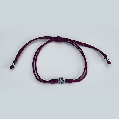 cross_clear_bracelet_two_strings_maroon_thread-ccb19-x